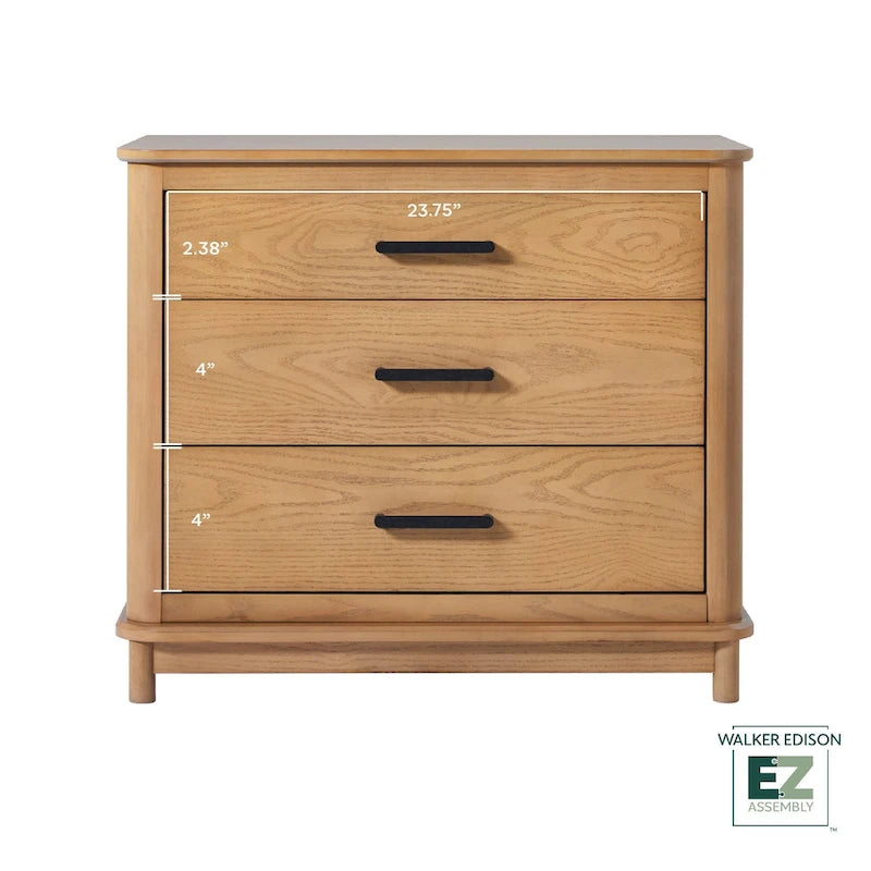Mesa de Cabeceira Walker Edison com 3 Gavetas e Montagem Ultrassimplificada