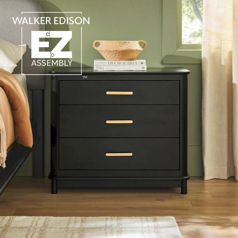 Mesa de Cabeceira Walker Edison com 3 Gavetas e Montagem Ultrassimplificada