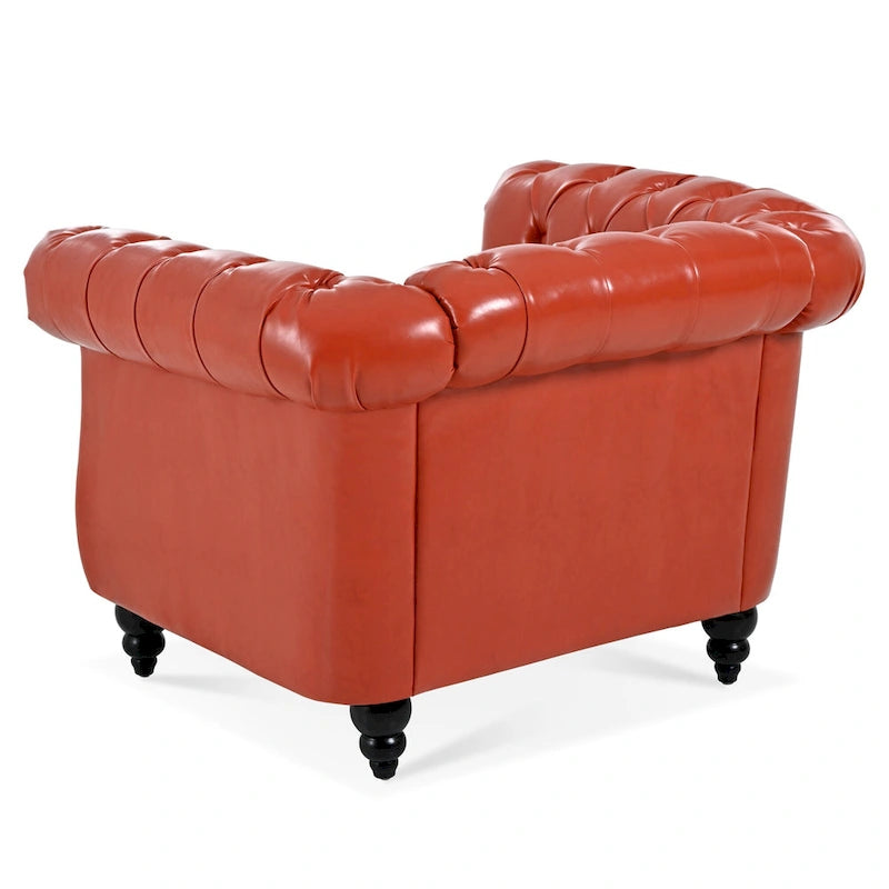 Poltrona Chesterfield em Pele Sintética PU com Botões