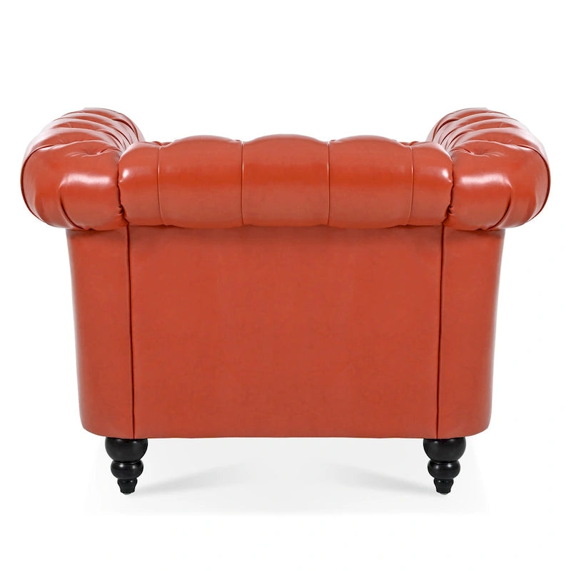 Poltrona Chesterfield em Pele Sintética PU com Botões