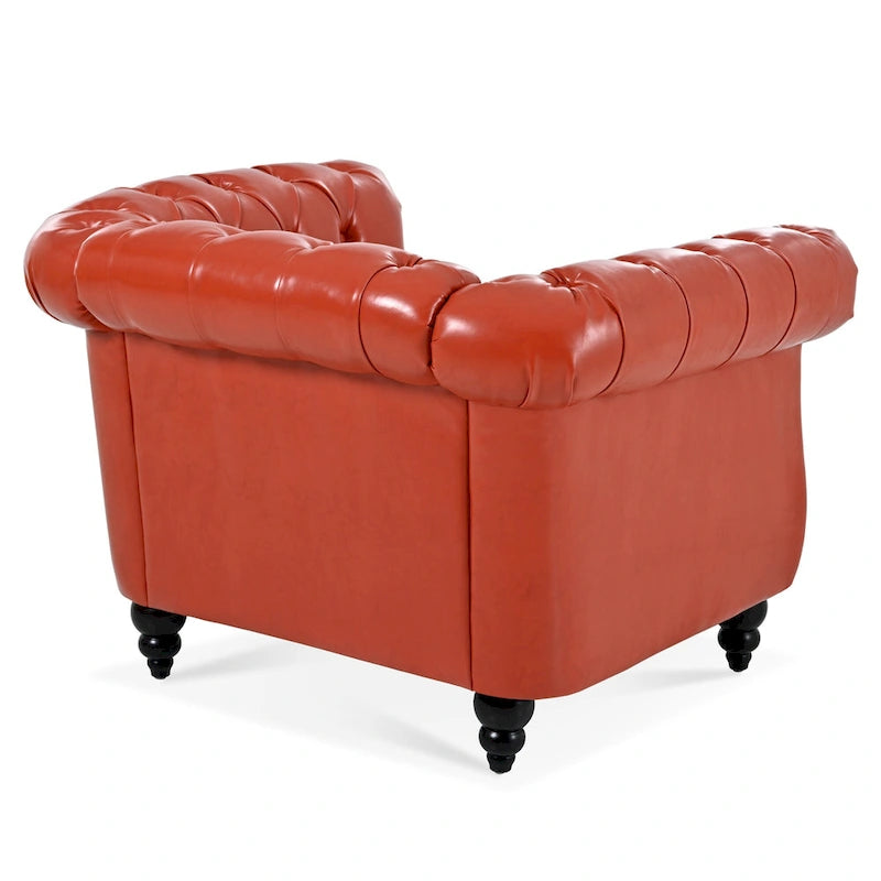 Poltrona Chesterfield em Pele Sintética PU com Botões
