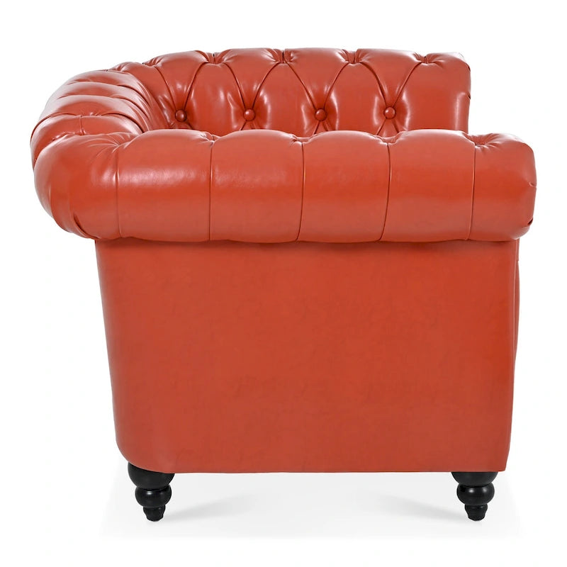 Poltrona Chesterfield em Pele Sintética PU com Botões