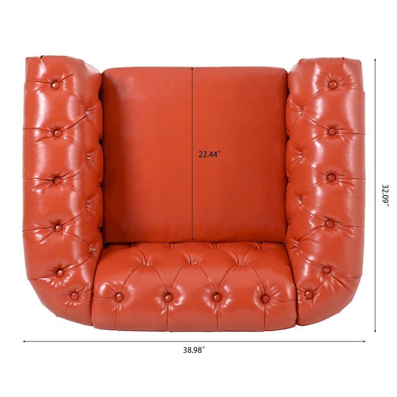 Poltrona Chesterfield em Pele Sintética PU com Botões