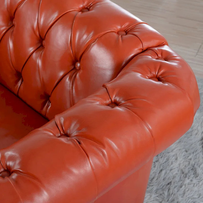 Poltrona Chesterfield em Pele Sintética PU com Botões