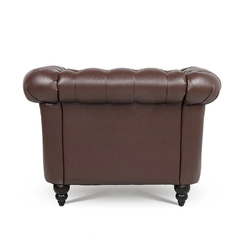 Poltrona Chesterfield em Pele Sintética PU com Botões