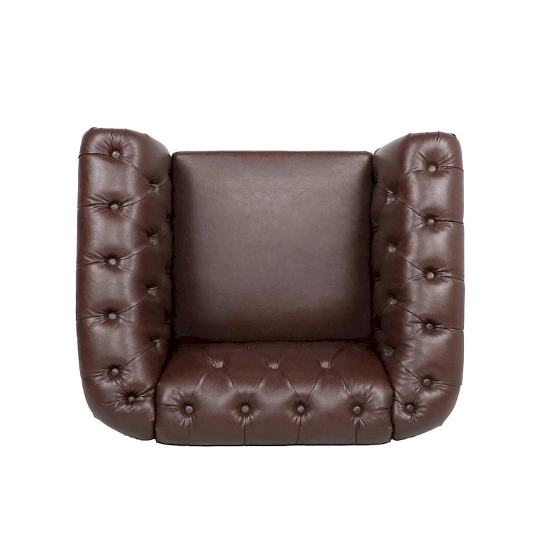Poltrona Chesterfield em Pele Sintética PU com Botões