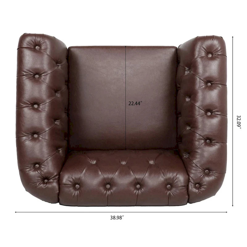 Poltrona Chesterfield em Pele Sintética PU com Botões