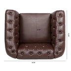 Poltrona Chesterfield em Pele Sintética PU com Botões