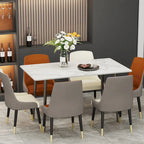 Mesa de Jantar Moderna com Estrutura Metálica Tampo em Pedra Sinterizada Mesa de Cozinha