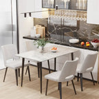 Mesa de Jantar Moderna com Estrutura Metálica Tampo em Pedra Sinterizada Mesa de Cozinha