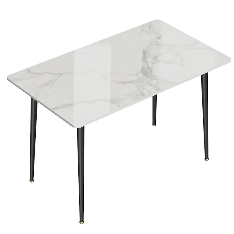 Mesa de Jantar Moderna com Estrutura Metálica Tampo em Pedra Sinterizada Mesa de Cozinha