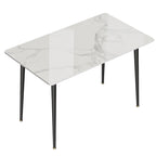 Mesa de Jantar Moderna com Estrutura Metálica Tampo em Pedra Sinterizada Mesa de Cozinha