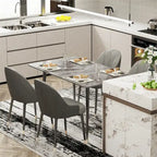 Mesa de Jantar Moderna com Estrutura Metálica Tampo em Pedra Sinterizada Mesa de Cozinha