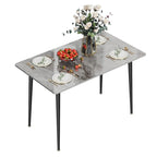 Mesa de Jantar Moderna com Estrutura Metálica Tampo em Pedra Sinterizada Mesa de Cozinha