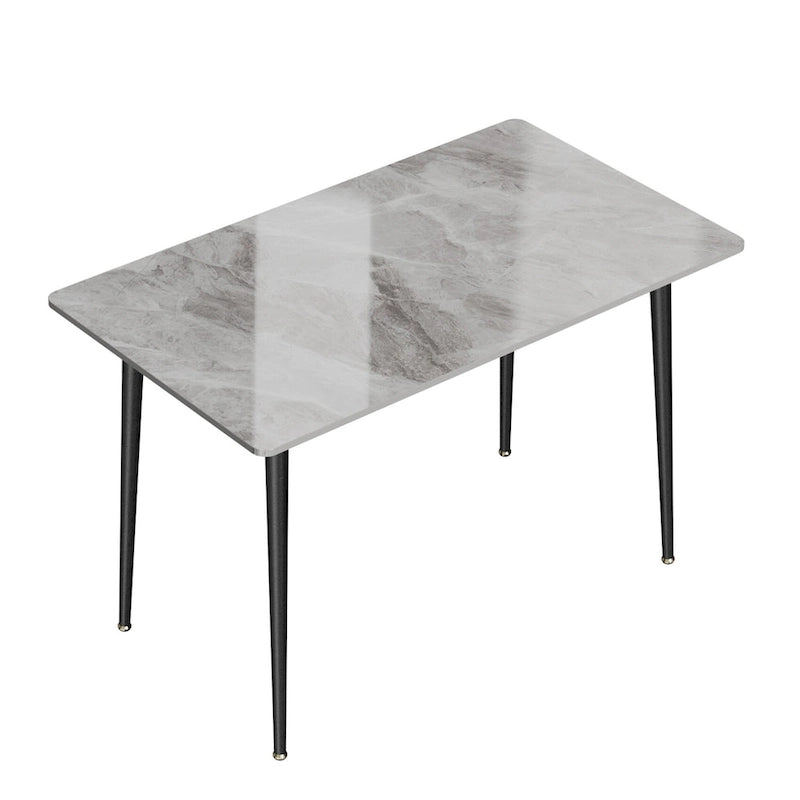 Mesa de Jantar Moderna com Estrutura Metálica Tampo em Pedra Sinterizada Mesa de Cozinha