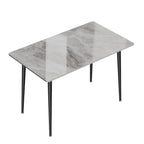 Mesa de Jantar Moderna com Estrutura Metálica Tampo em Pedra Sinterizada Mesa de Cozinha