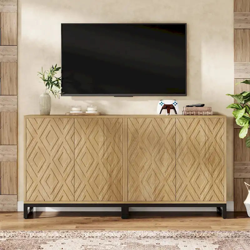 57.5 Inches Farmhouse Sideboard Buffet Cabinet with Doors for Kitchen