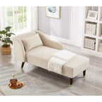 Chaise Longue Moderna com Estofos em Veludo - 29.50 x 55.90 x 28.70