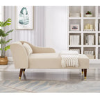 Chaise Longue Moderna com Estofos em Veludo - 29.50 x 55.90 x 28.70
