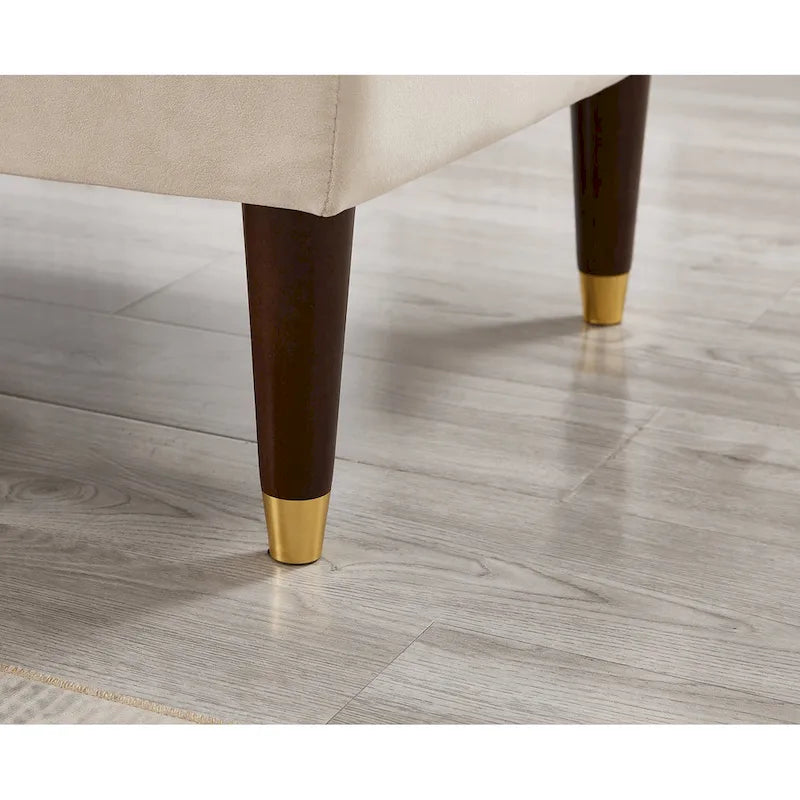 Chaise Longue Moderna com Estofos em Veludo - 29.50 x 55.90 x 28.70