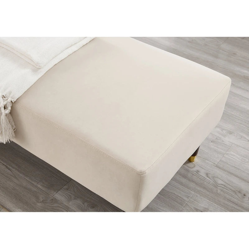 Chaise Longue Moderna com Estofos em Veludo - 29.50 x 55.90 x 28.70