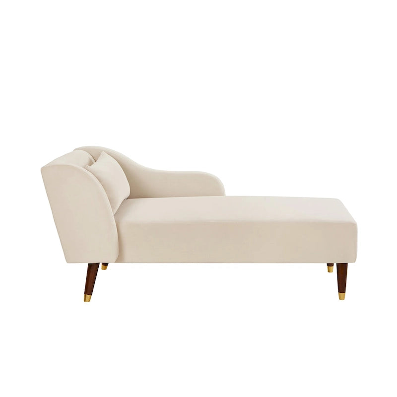 Chaise Longue Moderna com Estofos em Veludo - 29.50 x 55.90 x 28.70