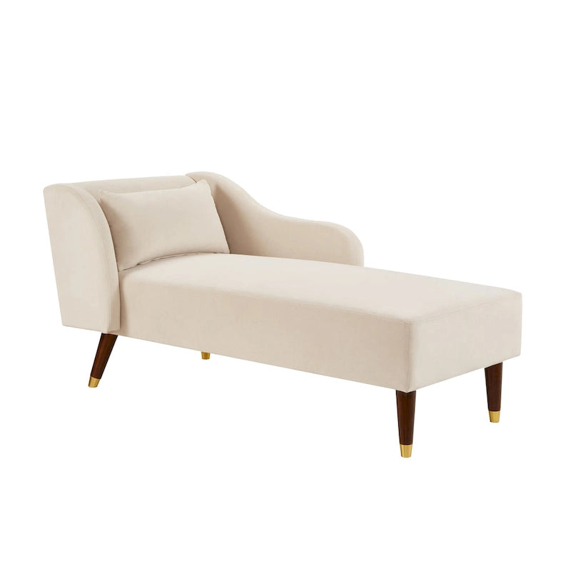 Chaise Longue Moderna com Estofos em Veludo - 29.50 x 55.90 x 28.70