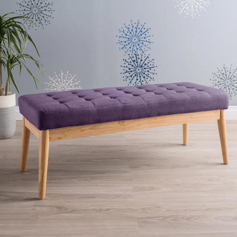 Banco Otomano Estofado de Meados do Século - 43,00 C x 15,75 L x 17,00 A
