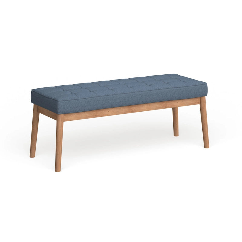 Banco Otomano Estofado de Meados do Século - 43,00 C x 15,75 L x 17,00 A