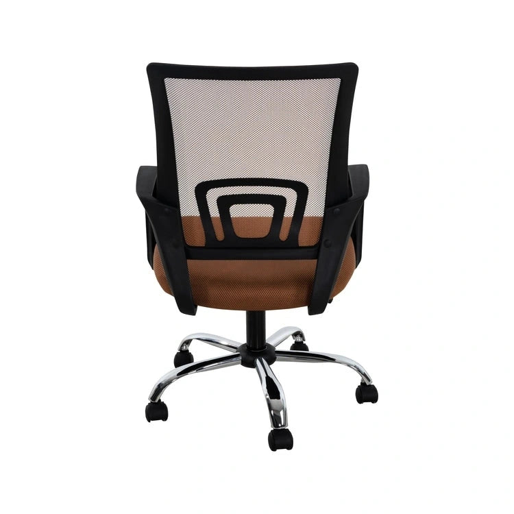 Cadeira de Escritório Ergonómica em Malha Respirável Design Ajustável com Apoio Lombar e Mobilidade Otimizada com Rodas Giratórias 360º