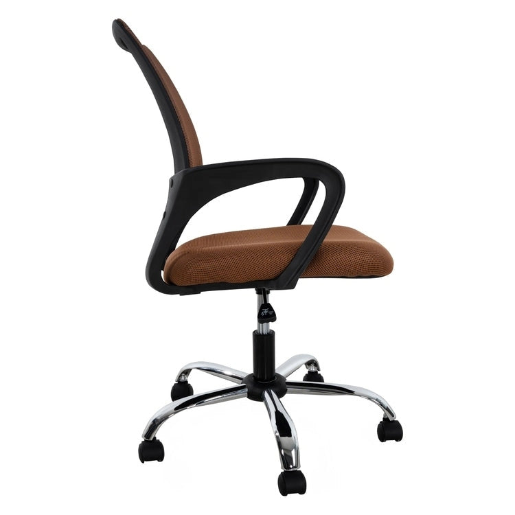 Cadeira de Escritório Ergonómica em Malha Respirável Design Ajustável com Apoio Lombar e Mobilidade Otimizada com Rodas Giratórias 360º