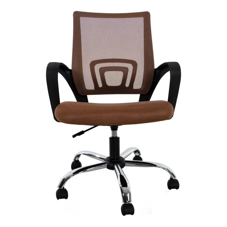 Cadeira de Escritório Ergonómica em Malha Respirável Design Ajustável com Apoio Lombar e Mobilidade Otimizada com Rodas Giratórias 360º
