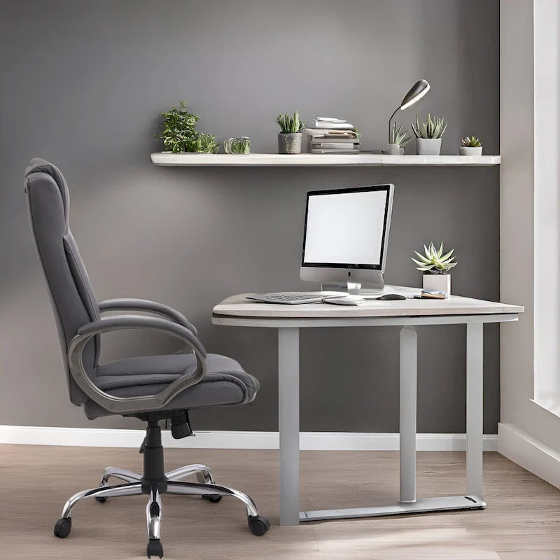 Cadeira de Escritório Ergonómica em Malha Respirável Design Ajustável com Apoio Lombar e Mobilidade Otimizada com Rodas Giratórias 360º