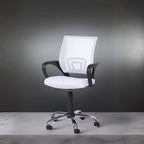 Cadeira de Escritório Ergonómica em Malha Respirável Design Ajustável com Apoio Lombar e Mobilidade Otimizada com Rodas Giratórias 360º