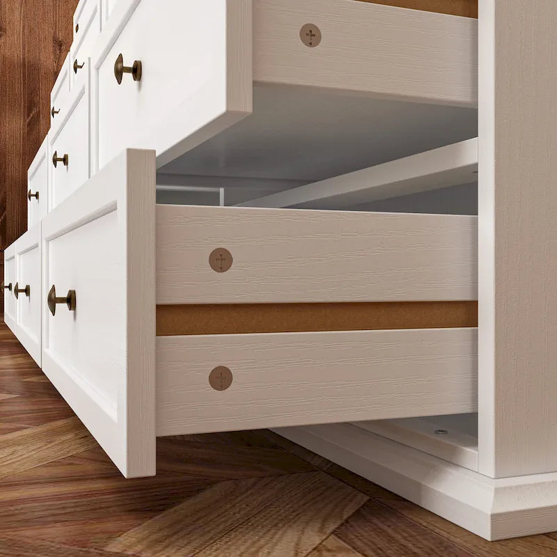 Cómoda Castanha e Branca Elegante com Amplo Espaço de Armazenamento - Mesa de Apoio