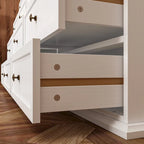 Cómoda Castanha e Branca Elegante com Amplo Espaço de Armazenamento - Mesa de Apoio