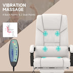 Cadeira Reclinável de Escritório com Altura Ajustável e Suporte Lombar com Massagem Vibratória de 6 Pontos