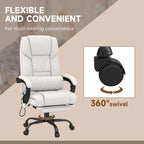 Cadeira Reclinável de Escritório com Altura Ajustável e Suporte Lombar com Massagem Vibratória de 6 Pontos