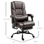 Cadeira Reclinável de Escritório com Altura Ajustável e Suporte Lombar com Massagem Vibratória de 6 Pontos