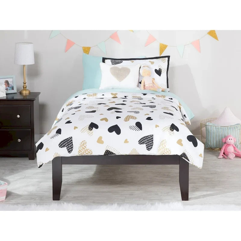 Cama de Plataforma Twin XL em Espresso com Gavetão de Arrumação Opcional
