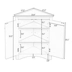 Armário de Canto Triangular para Casa de Banho com Prateleiras Ajustáveis, Armário de Chão Independente, Armário de Destaque para Sala de Estar