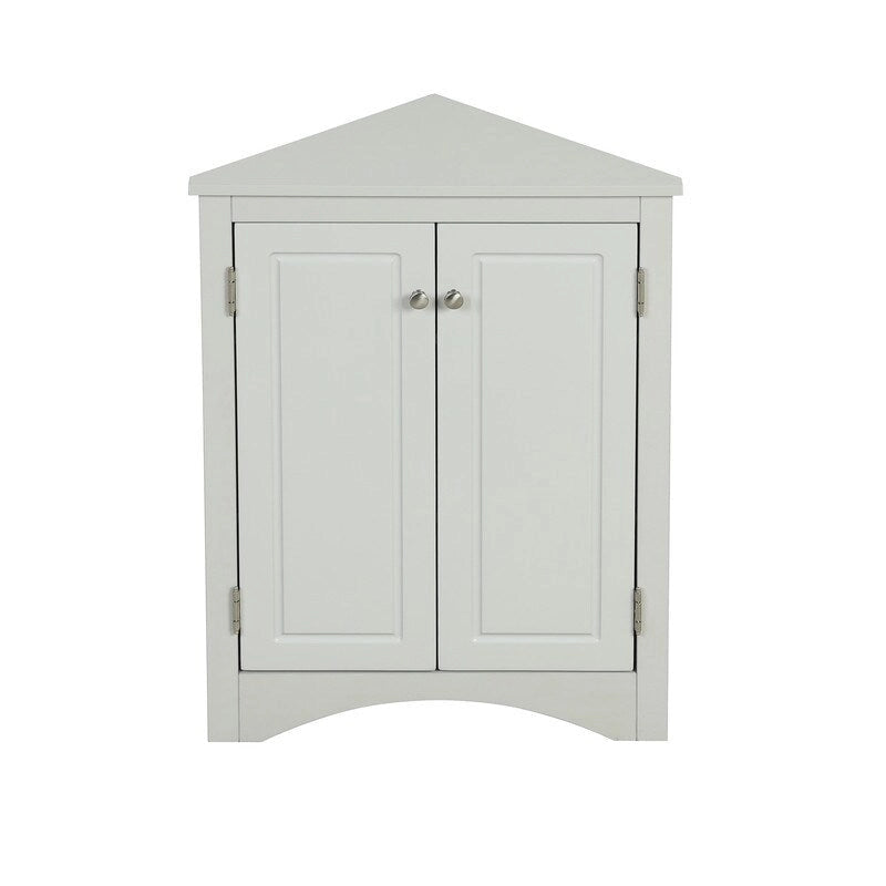 Armário de Canto Triangular para Casa de Banho com Prateleiras Ajustáveis, Armário de Chão Independente, Armário de Destaque para Sala de Estar
