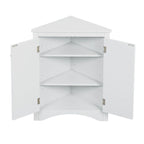 Armário de Canto Triangular para Casa de Banho com Prateleiras Ajustáveis, Armário de Chão Independente, Armário de Destaque para Sala de Estar
