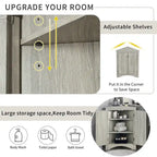 Armário de Canto Triangular para Casa de Banho com Prateleiras Ajustáveis, Armário de Chão Independente, Armário de Destaque para Sala de Estar