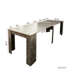Mesa de Jantar de Consola Retangular Extensível Multifuncional para 4-8 Pessoas