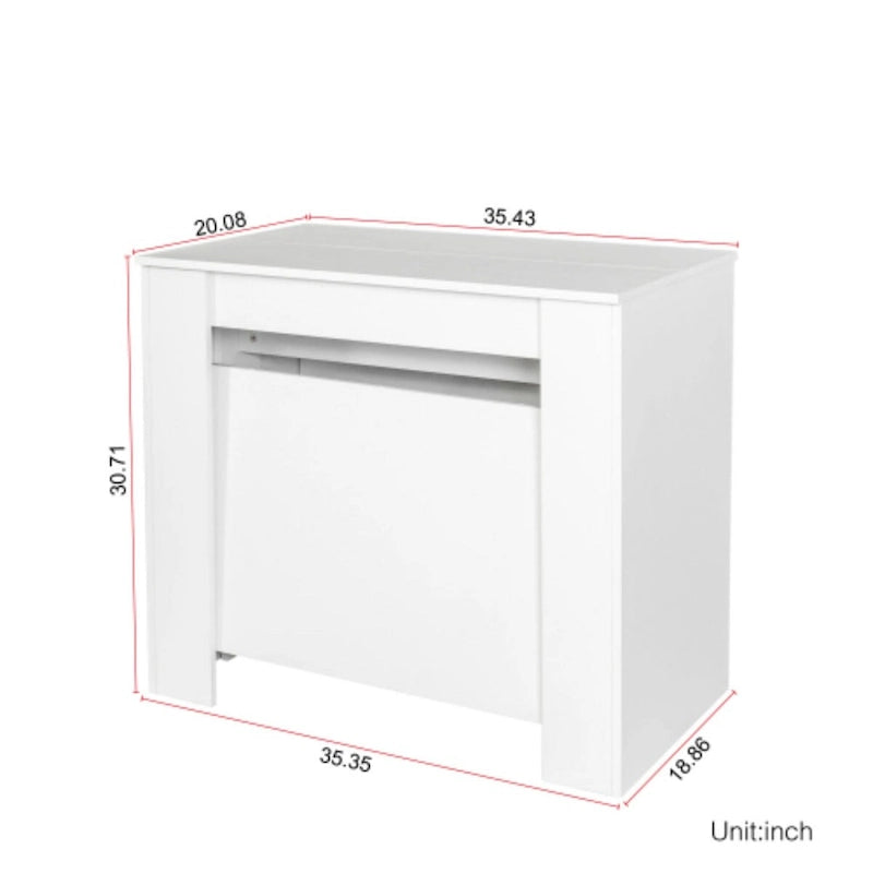 Mesa de Jantar de Consola Retangular Extensível Multifuncional para 4-8 Pessoas